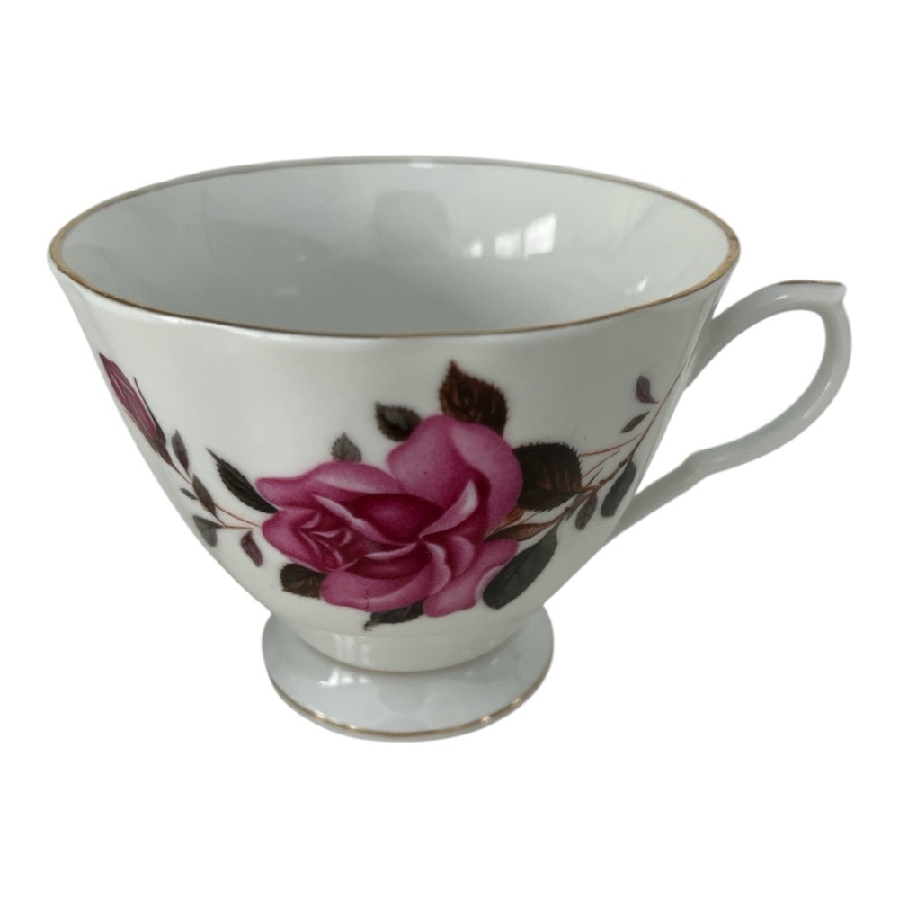 Antique Rose Gold Rimmed Tea Coffee Cup Made in China